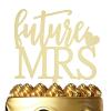 Rustic Wooden Future Mrs Cake Topper - Love Themed Cake Topper for Proposal, Wedding, Bridal Shower or Anniversary Party Cake, Paint for Color What You Like (Future Love) view 1