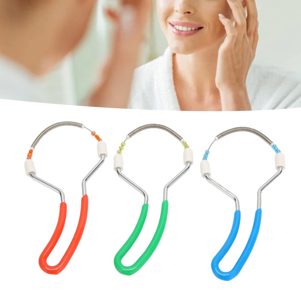 3pcs Spring Facial Hair Remover, Manual Handheld Epilator for Eyebrow, Face Threading - Women's Hair Removal Tool for Lip, Chin, Cheeks and Neck
