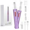 AHHFEI Women's 5 in 1 Facial Hair Trimmer, Rechargeable Nose & Ear Hair Trimmer, Painless Eyebrow Trimmer, Easy Cleansing, Purple view 1