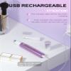 AHHFEI Women's 5 in 1 Facial Hair Trimmer, Rechargeable Nose & Ear Hair Trimmer, Painless Eyebrow Trimmer, Easy Cleansing, Purple view 2