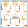 48 Pcs Glitter Little Star Cupcake Toppers Moon Cloud Cupcake Picks Twinkle Twinkle Little Star Baby Shower Decorations for Kids Birthday Wedding Party Cake Supply (Gold, Silver) view 3
