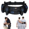 KkaFFe Gate Belt for Elderly with 7 Handles,Gait Belts Transfer Belt for Seniors, Adjustable Lift Belts for Elderly (27-45 inches) Quick Release Gait BeltPatient Transfer Belt for DisabledBlue view 1