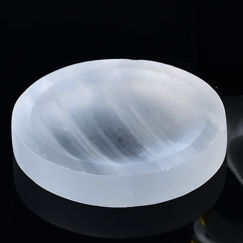 1PC Natural Selenite Plate Multiple Shaped Carved Charging Plate Crystal Grid Fengshui Quartz Mineral Gift,Dark Khaki,1PC