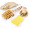(NO PLASTIC) Washing Up Brushes and Sponges, 2 Wood Brushes + 10 Natural Sponges + 5 Loofahs+ 2 Wood Brush Holders, Plastic Free Kitchen Cleaning Brushes (Zero Waste Kit)