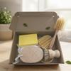 (NO PLASTIC) Washing Up Brushes and Sponges, 2 Wood Brushes + 10 Natural Sponges + 5 Loofahs+ 2 Wood Brush Holders, Plastic Free Kitchen Cleaning Brushes (Zero Waste Kit) view 2