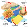 (NO PLASTIC) Washing Up Brushes and Sponges, 2 Wood Brushes + 10 Natural Sponges + 5 Loofahs+ 2 Wood Brush Holders, Plastic Free Kitchen Cleaning Brushes (Zero Waste Kit) view 3