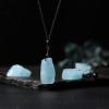 100% Natural Aquamarine Pendant Natural Quartz Crystal Quartz Crystal Jewelry DIY Gift for Men's and Women's Wear Jewelry,Quamarine,2pc view 2