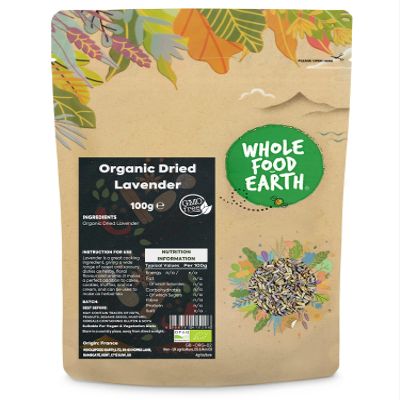 Wholefood Earth Organic Dried Lavender 100 g | GMO Free | Certified Organic