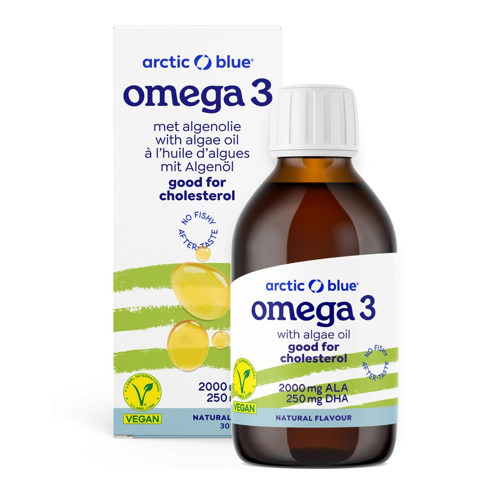 Vegan Omega 3 Oil 150 ml - 100% Vegetable with Algae Oil - Pleasant Taste, Tested for Harmful Substances - Rich in Omega-3 (ALA & DHA) - Arctic Blue