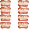 Immediate Fake Teeth Reusable Perfect Smile Upper and Lower Jaw Veneers Teeth Dental Silicone Tooth Whitening Temporary Prosthesis Teeth for Men Women Cover Missing Teeth,A,8pc view 1