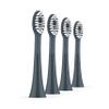 Ordo Replacement Sonic Toothbrush Heads with Pulse Technology for Teeth Cleaning, Plaque Removal, Silicone Polishing, Deep Clean Bristles, Adults, Pack of 4, Black Charcoal Grey view 1