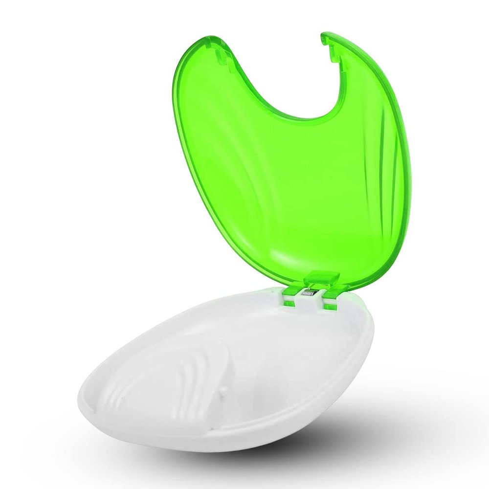 Jagowa 1 Piece False Teeth Container Denture Box, Press Open Retainer Case Holder Portable Denture Box Teeth Fixing Box Denture Container Orthodontic Holder Box (Green)