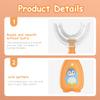 Fantasyon 3 Pack Kids U-Shaped Toothbrush, Food Grade Soft Silicone Brush Head, 360 Whole Mouth Manual Training Tooth Brush for Toddlers and Children 6-12 Years Old, Blue,orange,pink view 3