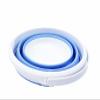 SAMMART 5.5L Collapsible Plastic Bucket - Foldable Round Tub - Portable Fishing Water Pail - Space Saving Outdoor Waterpot (White/Baby Blue) view 2