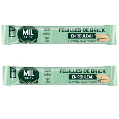 Feuille de Brick / Brick Pastry Roll 3m Mil Brick 180g x 2