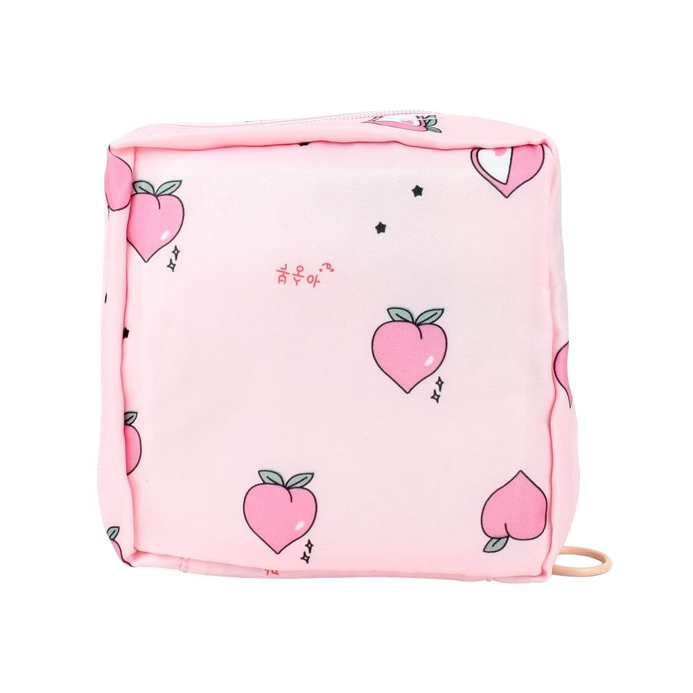 1 Pack Sanitary Napkin Storage Bag, Menstrual Cup Pouch, Portable Pads Feminine Menstruation First Period Bags for Teen Girls, Women, Ladies (Peach Heart)