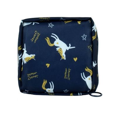 1 Pack Sanitary Napkin Storage Bag, Menstrual Cup Pouch, Portable Pads Feminine Menstruation First Period Bags for Teen Girls, Women, Ladies (Unicorn)