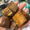 100% Natural Tiger Eyes Stone Raw Mineral Specimens Home Decor Quartz Stones Crystals Decoration Flower Plate Decorate,Tiger Eye Stone,1pcs (40-60g) view 4