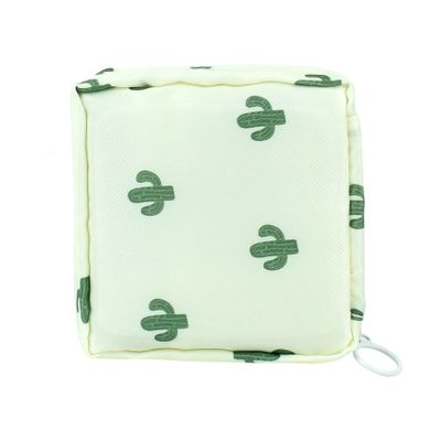 1 Pack Sanitary Napkin Storage Bag, Menstrual Cup Pouch, Portable Pads Feminine Menstruation First Period Bags for Teen Girls, Women, Ladies (Cactus)