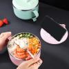 1200ml Ramen Noodle Bowl Lunch Box, Noodle Soup Bowl with Handle and Lid Stainless Steel Food Storage Container for Ramen Noodles Kitchen Utensils(Pink) view 3