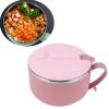 1200ml Ramen Noodle Bowl Lunch Box, Noodle Soup Bowl with Handle and Lid Stainless Steel Food Storage Container for Ramen Noodles Kitchen Utensils(Pink) view 4