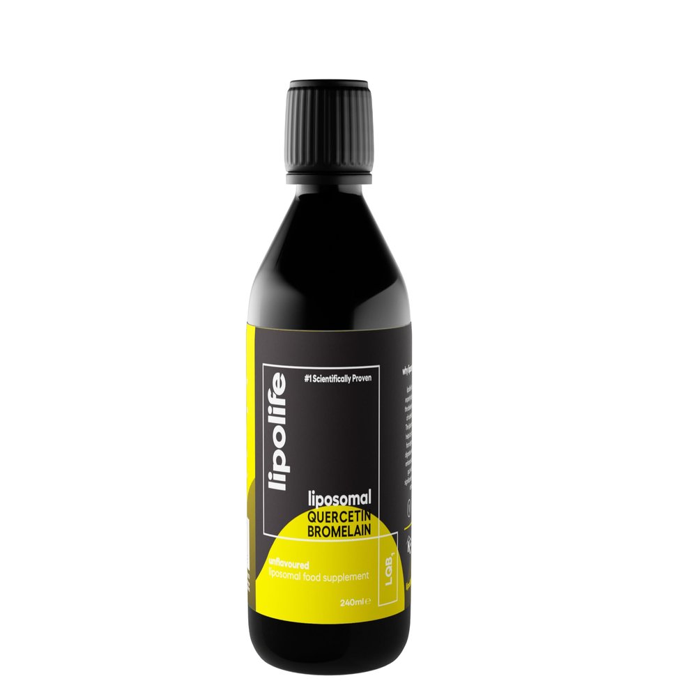 Liposomal Liquid Quercetin Bromelain Complex - Innovation in Absorption. UK Made. lipolife LQB1. Support histamine Response for Allergies.