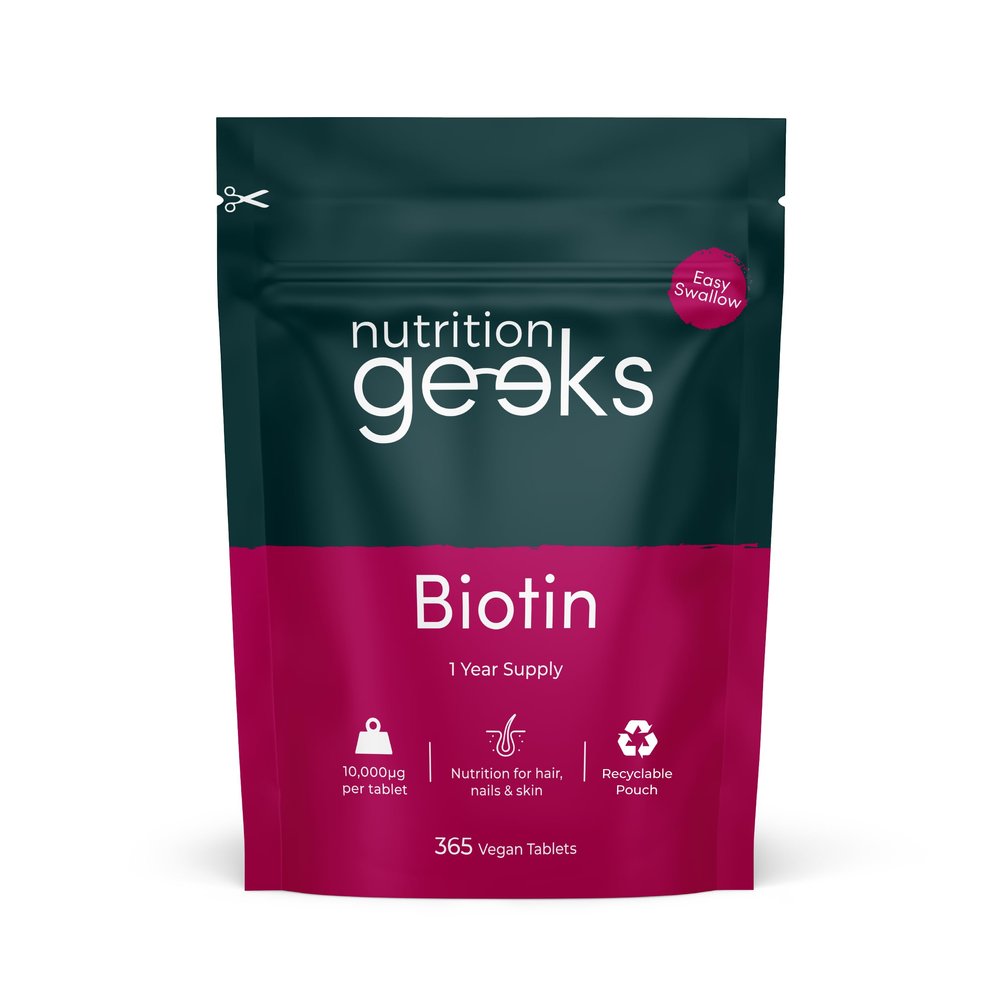 Biotin Hair Growth Supplement - 1 Year Supply High Strength Biotin 10,000mcg Per Tablet, Hair Skin and Nails Vitamins for Women & Men, 365 Vegan Biotin Tablets - Easy to Swallow UK Made Hair Vitamins