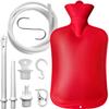 Shishuyu Enema Kit 2L with 2 Tips, 60 inch Silicone Hose, Controlable Water Flow Valve, Hot-Water Bottle for Colon Cleansing Enemas (Red) view 1