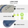 Case with Built-in Mirror, Tweezer and Solution Bottle - 2-in-1 Eyeglass and Lens Case Double Use Portable for Home Travel Kit view 4