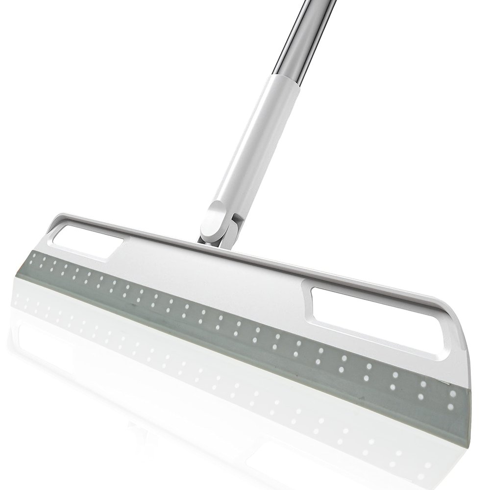Floor Squeegee Multifunction Magic Broom, 4-in-1 Easily Dry The Floor Surface and Remove Dirt and Hair, pet Hair Remover, Liquid, Glass Wiper, Sweeper Broom for Living Room, Kitchen, BathroomGray