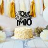 Out Single Digits I'm 10 Cake Topper, Double Digits 10, for Boys Girls 10th Birthday Decorations, Happy 10th Bithday Decorations Black Glitter view 4