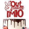 Out Single Digits I'm 10 Cake Topper, Double Digits 10, for Boys Girls 10th Birthday Decorations, Happy 10th Bithday Decorations Red Glitter view 1