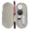2 in 1 Double Sided Portable Glasses Case Lens Case with Built-in Mirror, Tweezer and Solution Bottle view 1