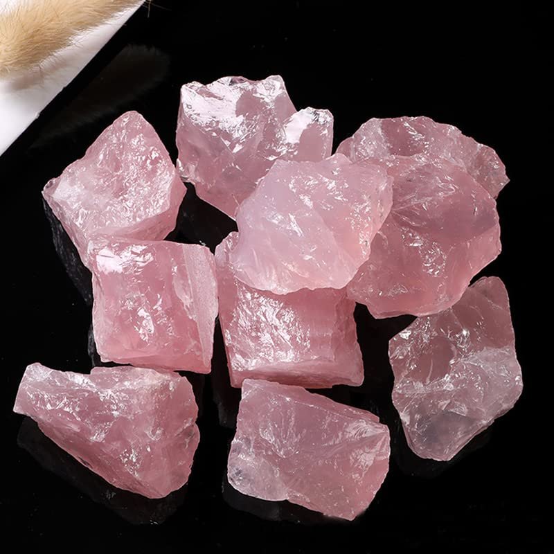 100% Natural Rose Quartz Stone Beautiful Mineral Specimen Pink Crystal Stone Home Decoration,Rose Quartz Stone,140-150g (1pack)