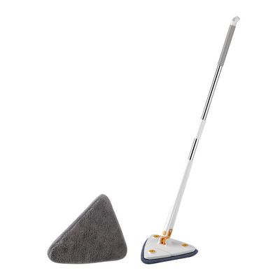 360 Degree Rotatable Adjustable Cleaning Mop - Triangle Microfiber Mop with Long Handle, Extendable Adjustable Triangle Mop Multifunctional Wet and Dry Mop for Floor/Ceiling/Wall