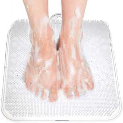 Ecoodisk Shower Foot Scrubber Cleaner Massager Exfoliating Feet Massager Spa Larger Shower Foot Scrubber Mats Foot Cleaner Massager Mat with Non-Slip Suction Cups,C
