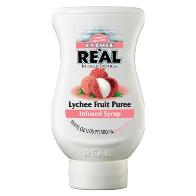 Real Syrup | Lychee Puree Infused Fruit Syrup | Made with Real Lychee | 500ml |Natural Ingredients| Cocktails, Baking, Smoothies, Mixing Drinks, Desserts, Cooking