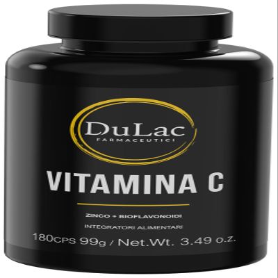 Dulc - Vitamin C 1000mg, 180 Capsules, High Strength Vitamin C, Enriched with Zinc & Bioflavonoids, Immune Defence, Energy Metabolism, Antioxidant Action, Gluten-Free, Made in Italy