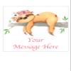 Cute Sloth Animal PERSONALISED 7.5 inch SQUARE on Decor Icing Sheet Edible Cake Topper - Perfect for Decorating Larger Cakes view 2