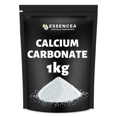 Calcium Carbonate 1kg by Essencea Pure Bulk Ingredients | 100% Pure Calcium Carbonate Powder | Chalk Powder [Packaging May Vary]
