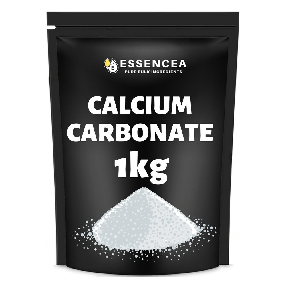 Calcium Carbonate 1kg by Essencea Pure Bulk Ingredients | 100% Pure Calcium Carbonate Powder | Chalk Powder [Packaging May Vary]