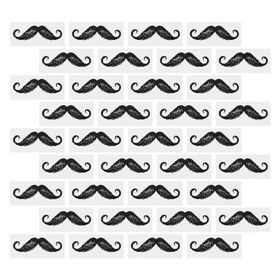 Cabilock 50pcs Beard Mustache Stickers Nose Wax Sticker Hair Removal Waxing Decals Fake Mustaches Eyebrow Facial Hair Remover Tool for Mustache Beard Nose Hair