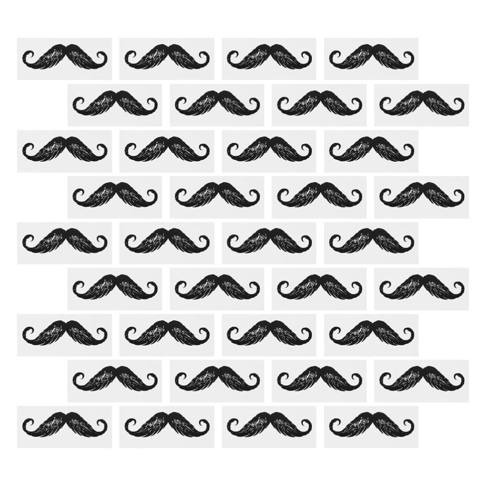 Cabilock 50pcs Beard Mustache Stickers Nose Wax Sticker Hair Removal Waxing Decals Fake Mustaches Eyebrow Facial Hair Remover Tool for Mustache Beard Nose Hair