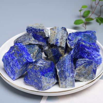 100% Natural Lapis Lazuli Stone Crystal Bule Color Rough Stone Mineral Home Decor Fish Tank Flower Crystal Decoration,Lapis Lazuli Stone,190-200g (1pack)