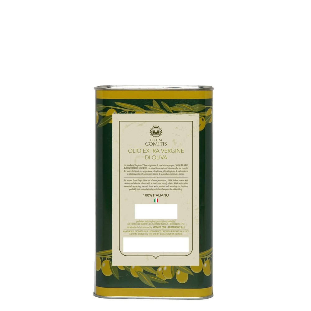 Oleum Comitis - Extra Virgin Olive Oil 100% Italian Cold Pressed - 3 l (101.4 fl oz) Can