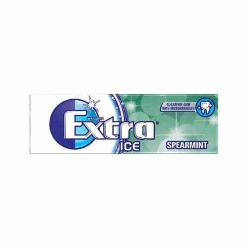 2 Full Packs of WRIGLEY'S EXTRA Chewing Gum (60 Single Packs) Spearmint ICE