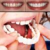 3 Pairs Instant Veneer Dentures Serrated Dentures Top Bottom Temporary Fake Cosmetic Teeth Straightening Braces Covering Whitening Restoration Kit for Men and Women view 2