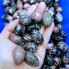 20X30mm Pink Black Garnet Oval Healing Natural Crystal Massage Mineral Gemstone Decoration,3 PC view 2