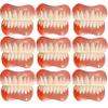 Instant Dentures Temporary Natural Tone Cosmetic Veneer Dental Silicone Tooth Reusable Detachable Perfect Smile Top Bottom Whitening Prosthesis Teeth Men and Women,9pc view 1