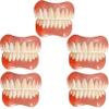 Instant Dentures Temporary Natural Tone Cosmetic Veneer Dental Silicone Tooth Reusable Detachable Perfect Smile Top Bottom Whitening Prosthesis Teeth Men and Women,5pc view 1